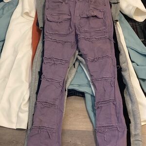 Stacked jeans and nike techs